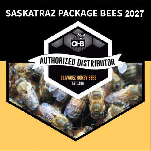 Saskatraz - Premium quality 3 lb. Package Bees - OHB Saskatraz Queen -  FOR PICKUP Mid to Late April.