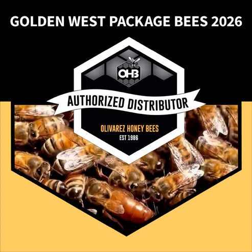 Golden West - Premium quality 3 lb. Package Bees - Marked OHB Golden West - Randy Oliver Queen -  FOR PICKUP Mid to Late April.